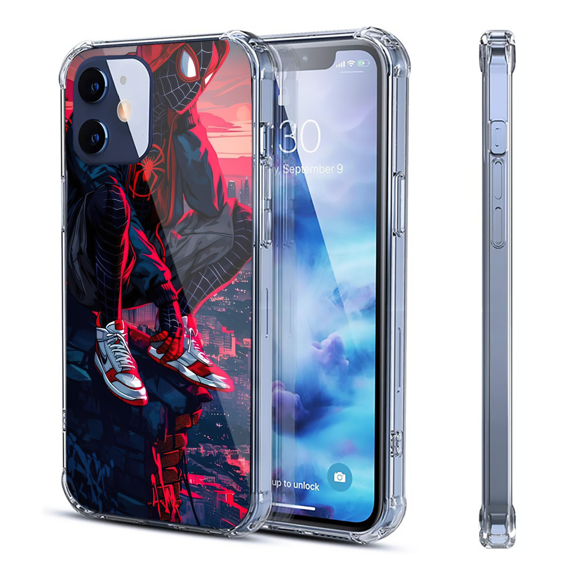 （画像用） Spider Man スパイダーマン 【iPhone 12シリーズ対応】透明スマホケース（クリアソフトケース）